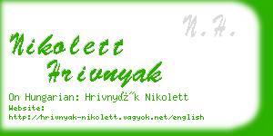 nikolett hrivnyak business card